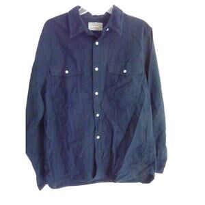 Everlane Men Brushed Shirt Navy Blue XL